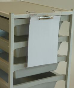 Journalholder A4,m. buk. 3mm klar Vivak. M. klemme