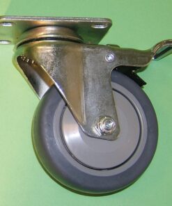 Hjul Ø125 mm m. plade og bremse