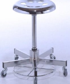 Opr. stol, gasfj. fodbetj., stålsæde, faste ben