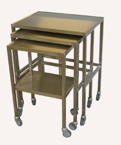 Rustfri indskudsborde, m/3 borde