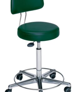 Arbejdsstol m/ryg og rundt sæde. Håndbetjent