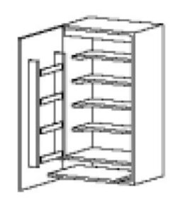 Medicinskab, str. 656x450x1200 mm
