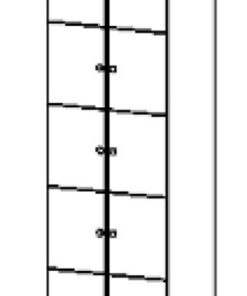 Taskeskab, 10 rum til lås, 656x450x2100 mm