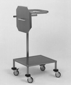 Rustfrit dobbelt kørbart stativ t/affald el. smuds