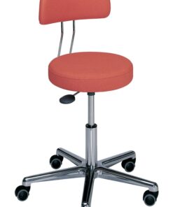 Arbejdsstol m/ryg og rundt sæde. Håndbetjent