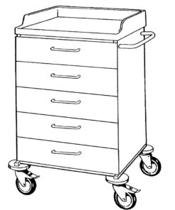 ISO vogn H1010xB660xD550 - 5 stk 10 cm skuffer