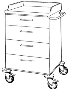 ISO vogn H1010xB660xD550 - 4 skuffer