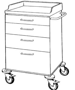 ISO vogn H1010xB660xD550 - 4 skuffer