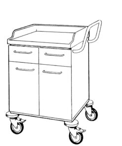 STD Vogn H860xB600xD600 - 2 døre, 2 skuffer