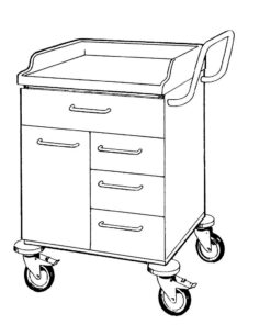 STD Vogn H860xB600xD600 - 1 dør, 4 skuffer