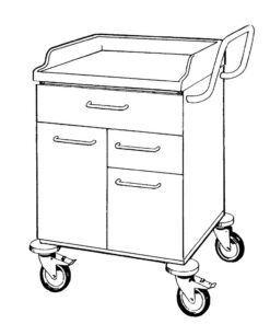 STD Vogn H860xB600xD600 - 1 dør, 3 skuffer