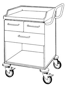 STD Vogn H860xB600xD600 - 3 skuffer, åben rum