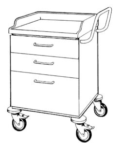 STD Vogn H860xB600xD600 - 3 skuffer