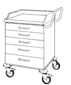 STD Vogn H860xB600xD600 - 5 skuffer