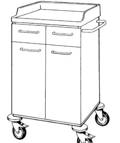 STD Vogn H1010xB600xD600 - 2 skuffer, 1 dør, 1 hylde