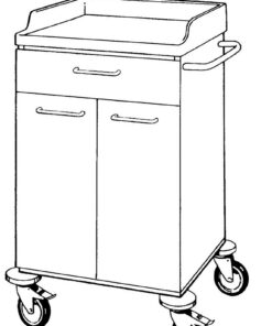 STD Vogn H1010xB600xD600 - 1 skuffe, 2 døre, 1 hylde