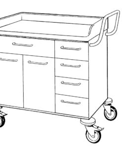 STD Vogn H860xB900xD600 - 5 skuffer, 2 døre