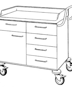 STD Vogn H860xB900xD600 - 5 skuffer, 1 dør