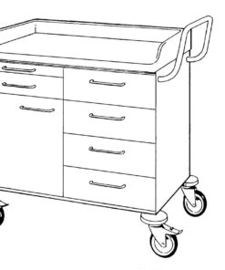 STD Vogn H860xB900xD600 - 4 skuf, 1 dør, 1 træk