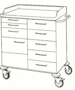 STD Vogn H1010xB900xD600 - 8 skuf, 1 dør