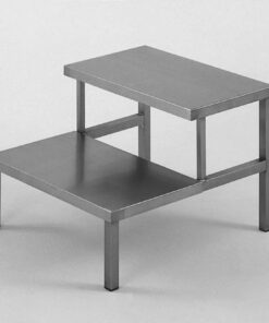 2-trins rustfri skammel, str. 600x650x220/440 mm